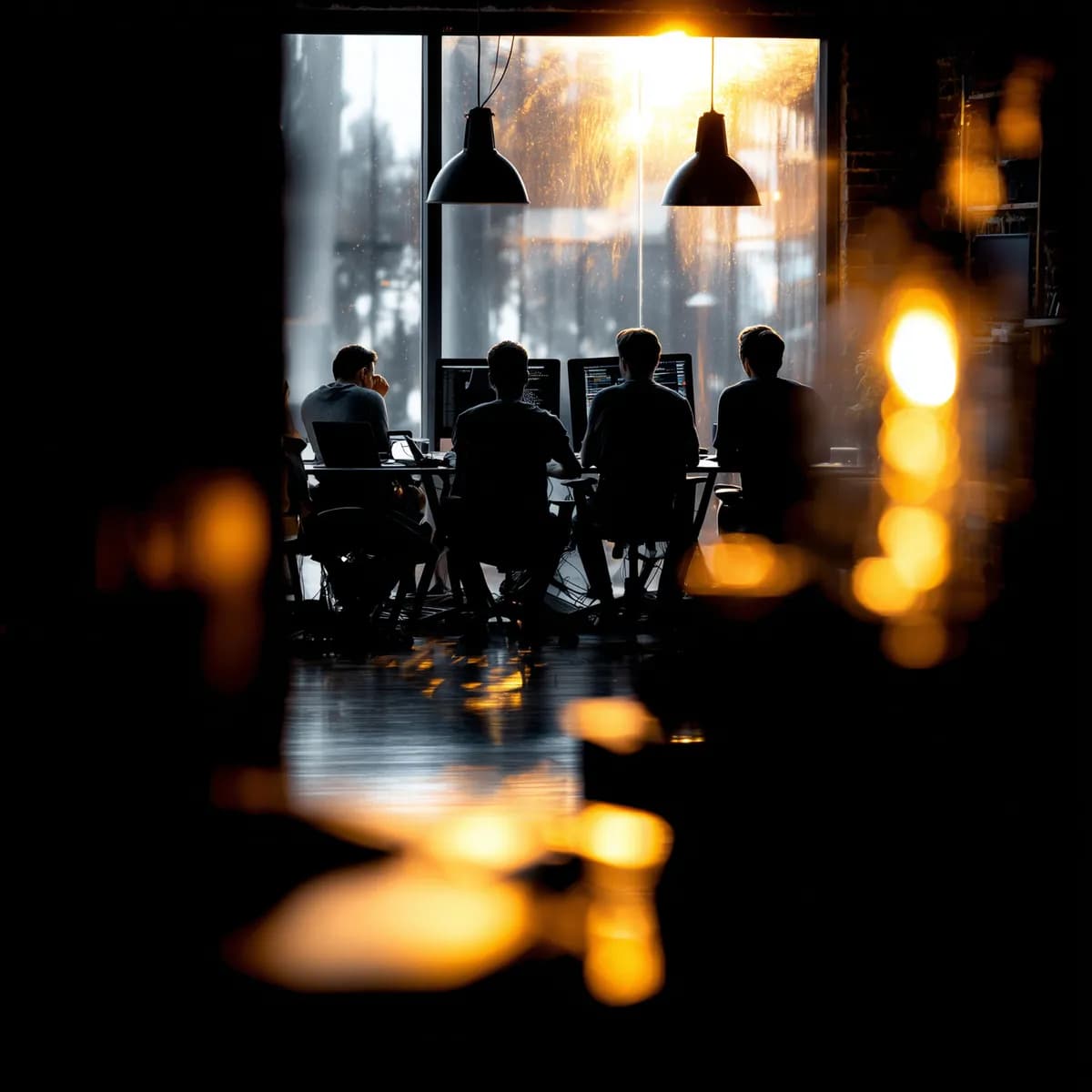 Team collaborating in modern office